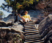 Author hiking in New Hampshire