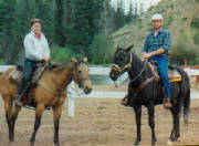Author & husband on horses